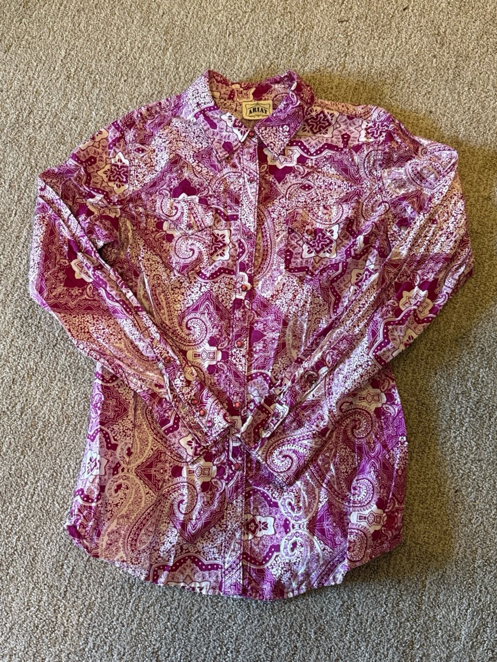 Ariat Magenta Paisley Button-Front Shirt